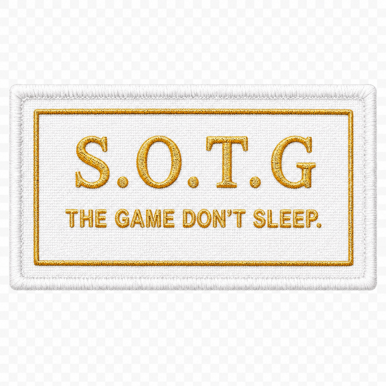S.O.T.G. White Embroidered Patch