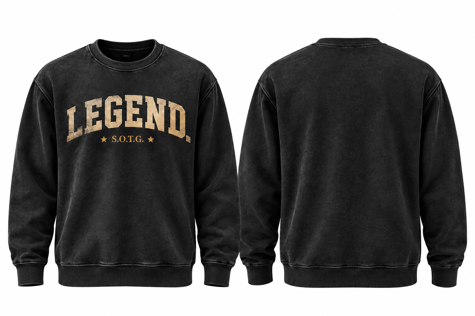 S.O.T.G. LEGEND. Vintage Varsity Crewneck