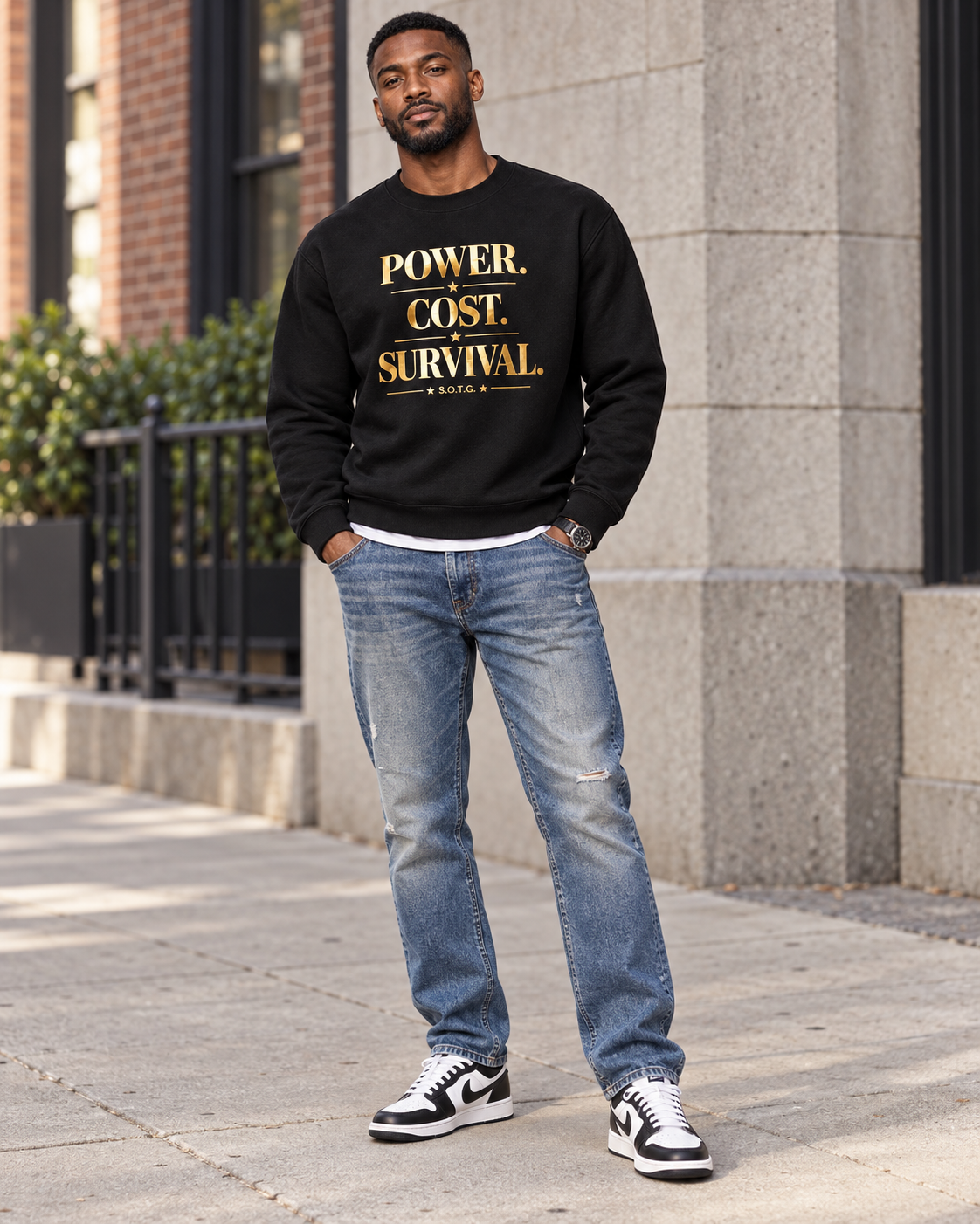 S.O.T.G. Power. Cost. Survival. Crewneck