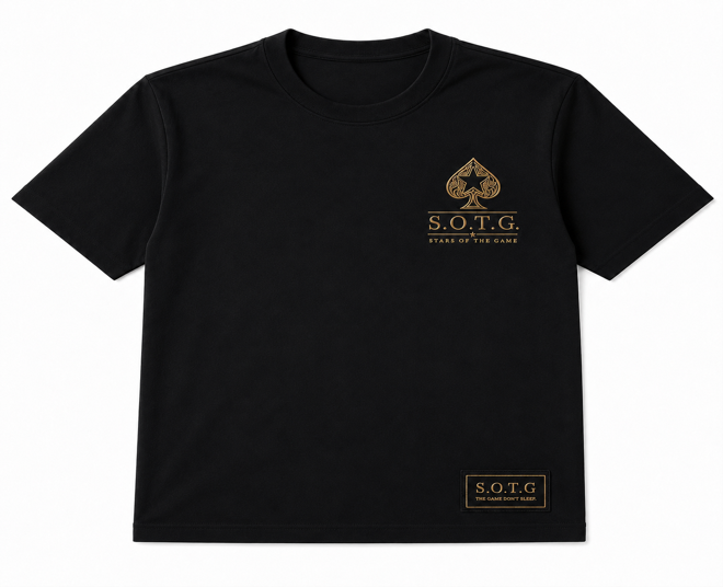 Stars of the Game Minimal Signature Tee — Black & White