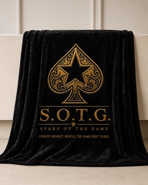 Stars of the Game Signature Luxe Blanket — Black & Gold